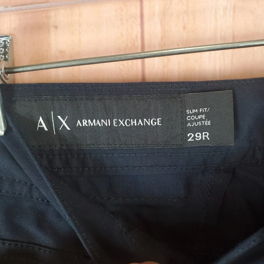 Armani Exchange Jeans Sz 29 R Navy Cotton Stretch 5 Pocket Slim Fit Classic